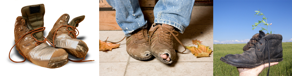 Reparação de calçado velho